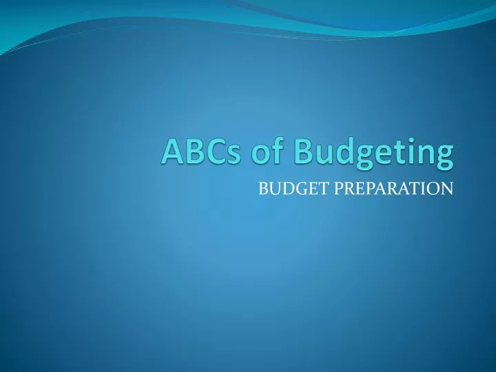 abcs of budgeting