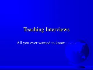 Teaching Interviews