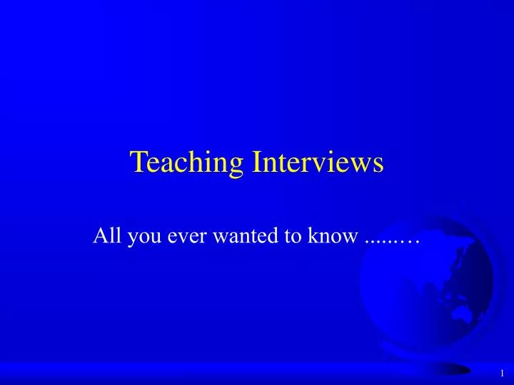 teaching interviews