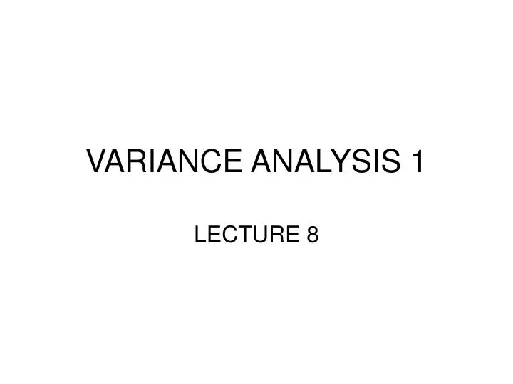 variance analysis 1