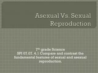 asexual vs sexual reproduction