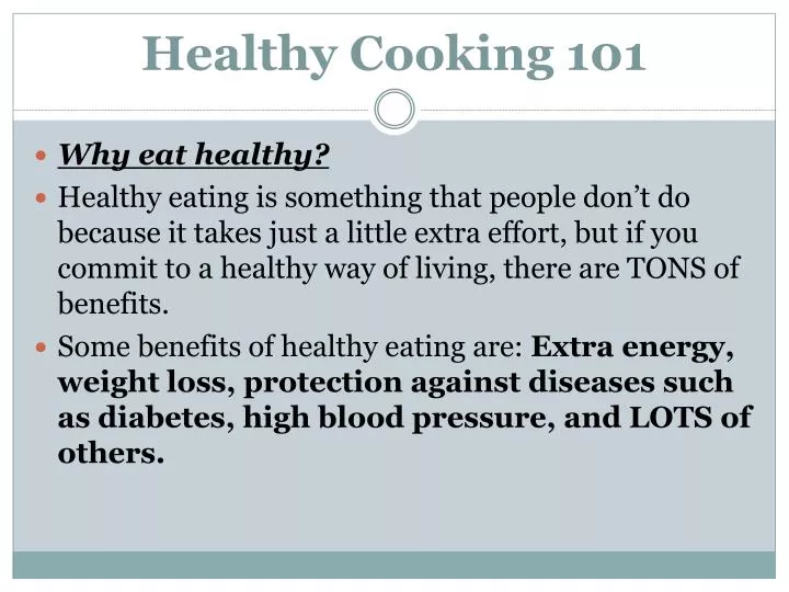 healthy cooking 101