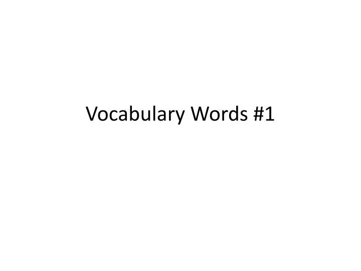 vocabulary words 1