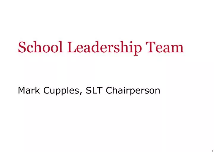 school leadership team