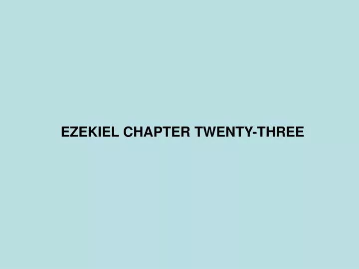 ezekiel chapter twenty three