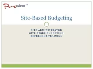 Site-Based Budgeting