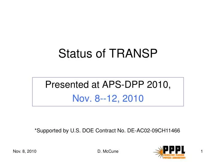 status of transp