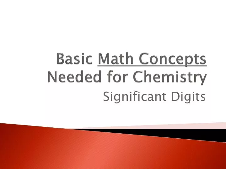 basic math concepts needed for chemistry