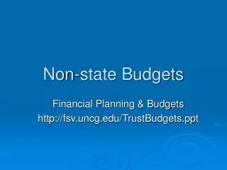 Non-state Budgets