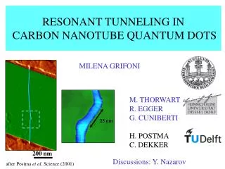 RESONANT TUNNELING IN CARBON NANOTUBE QUANTUM DOTS