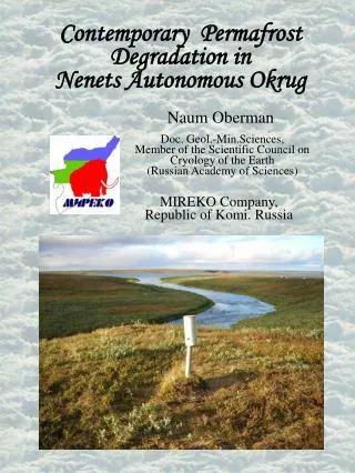 Contemporary Permafrost Degradation in Nenets Autonomous Okrug