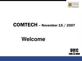 COMTECH – November 15 / 2007