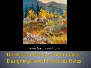 Decision-making 2: Dilemmas in Designing Forest Practices Rules