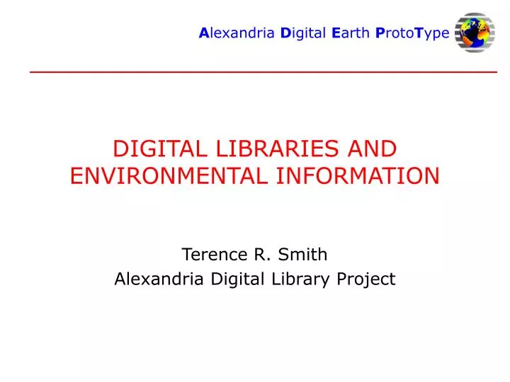 digital libraries and environmental information