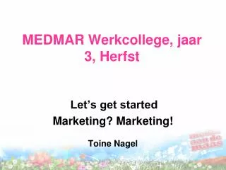 medmar werkcollege jaar 3 herfst