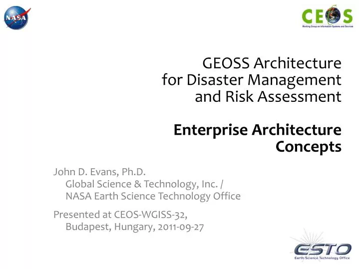 geoss architecture for disaster management and risk assessment enterprise architecture concepts