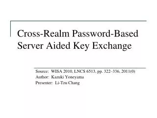 Cross-Realm Password-Based Server Aided Key Exchange