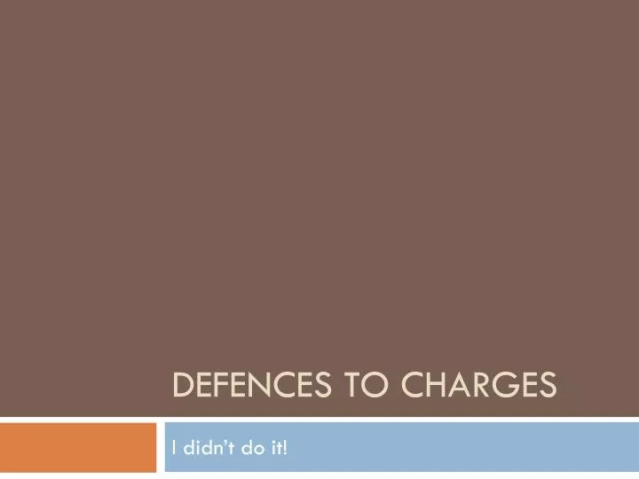 defences to charges