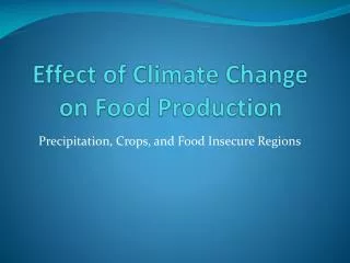 Effect of Climate Change on Food Production