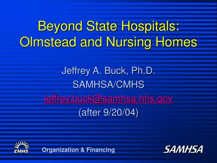 beyond state hospitals olmstead and nursing homes