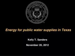 Energy for public water supplies in Texas
