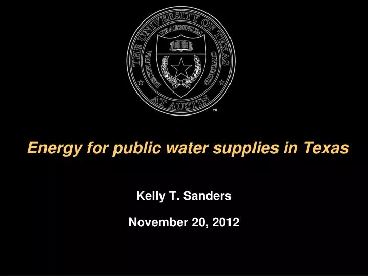energy for public water supplies in texas