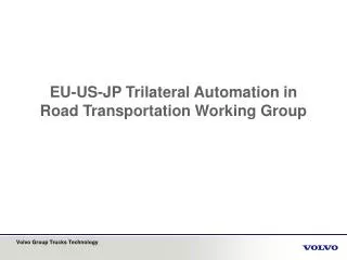 EU-US-JP Trilateral Automation in Road Transportation Working Group