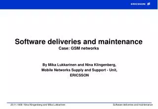 Software deliveries and maintenance Case: GSM networks