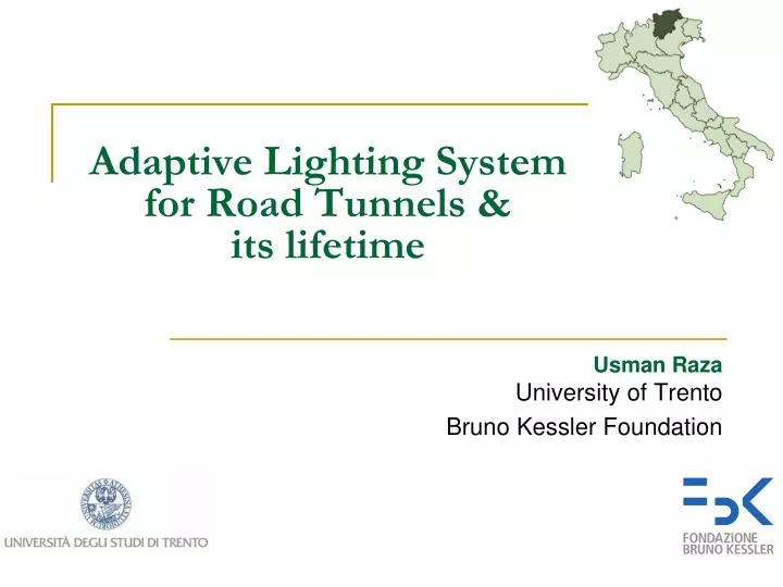 adaptive lighting system for road tunnels its lifetime
