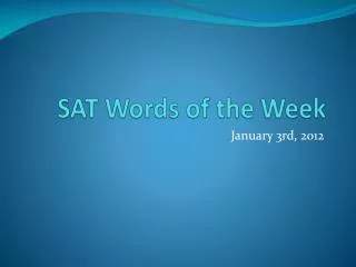 SAT Words of the Week