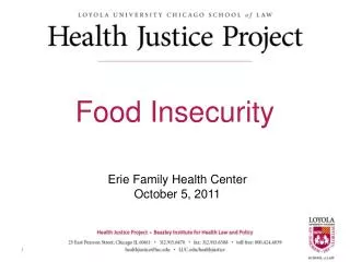 Erie Family Health Center October 5 , 2011