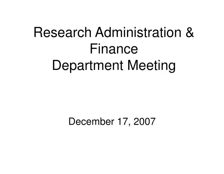 research administration finance department meeting