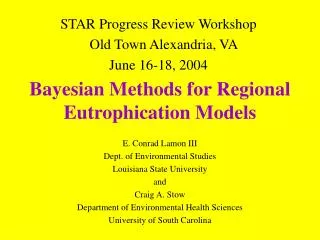 Bayesian Methods for Regional Eutrophication Models
