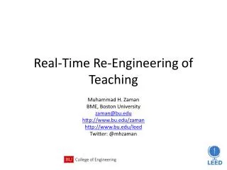 Real-Time Re-Engineering of Teaching
