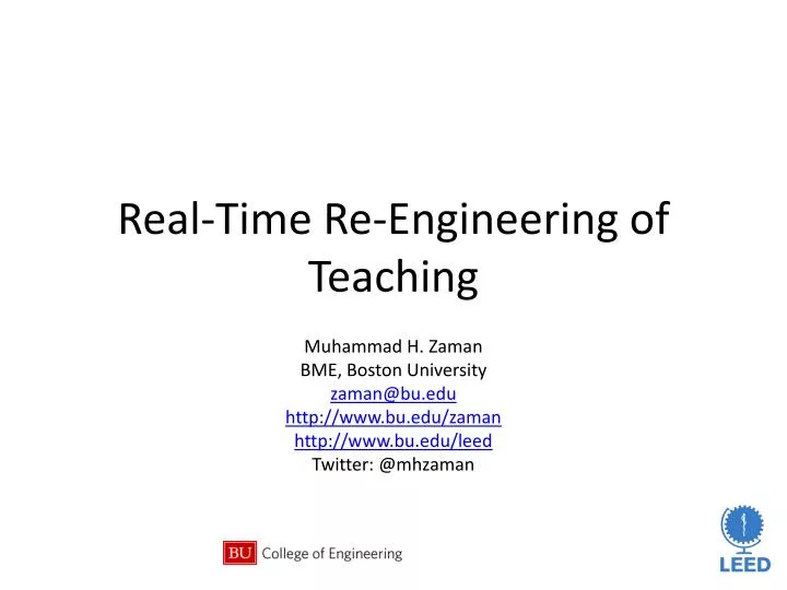 real time re engineering of teaching