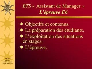 bts assistant de manager l preuve e6