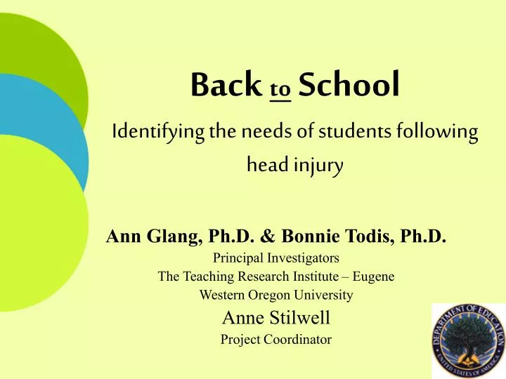 back to school identifying the needs of students following head injury