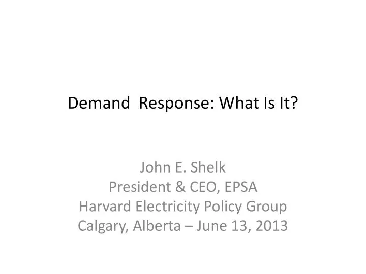 demand response what is it