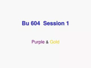 Bu 604 Session 1