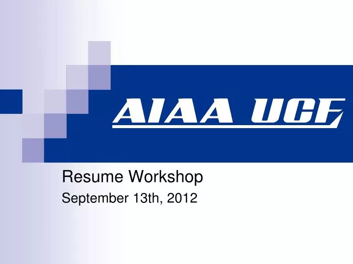 resume workshop september 13th 2012