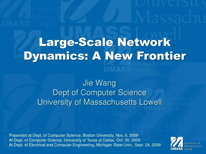 large scale network dynamics a new frontier