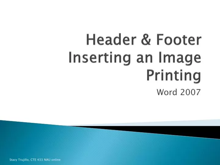 header footer inserting an image printing