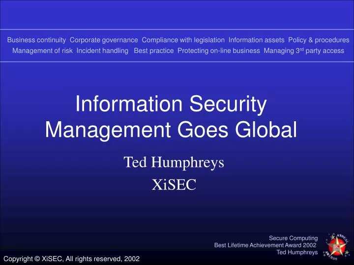 information security management goes global