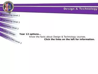 Year 12 options... Know the facts about Design &amp; Technology courses.