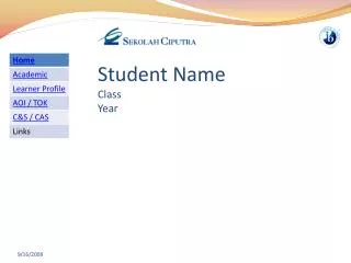Student Name Class Year