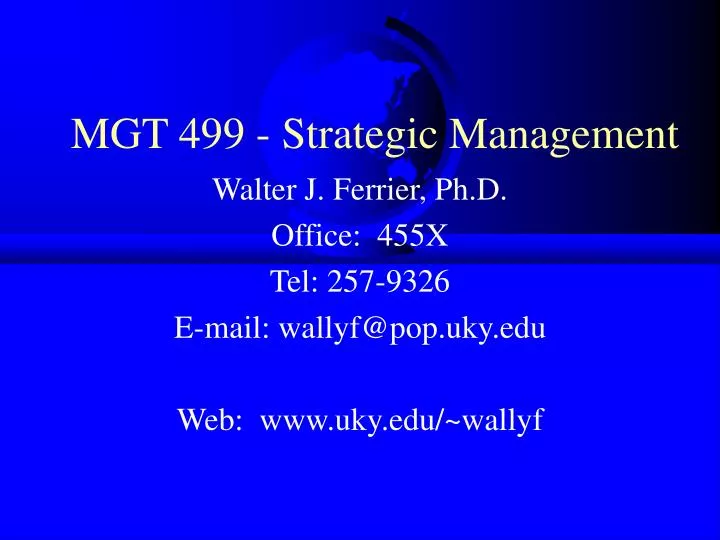 mgt 499 strategic management