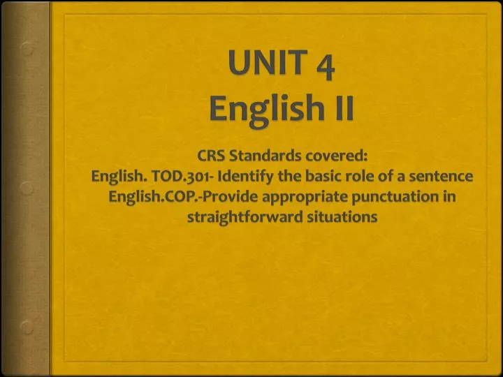 unit 4 english ii