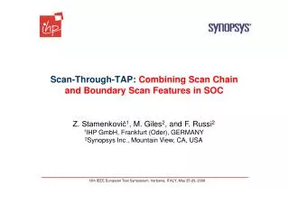 scan through tap combining scan chain and boundary scan features in soc