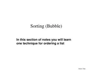 Sorting (Bubble)