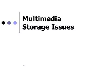 Multimedia Storage Issues